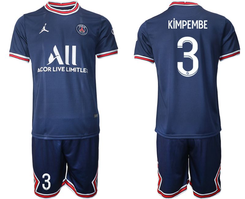 Men 2021-2022 Club Paris St German home blue #3 Soccer Jersey->paris st german jersey->Soccer Club Jersey